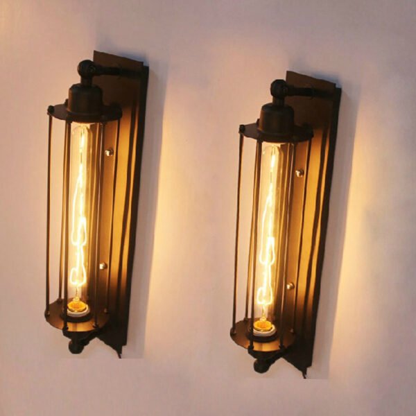 Industrial style retro wrought iron flute wall lamp - Image 4