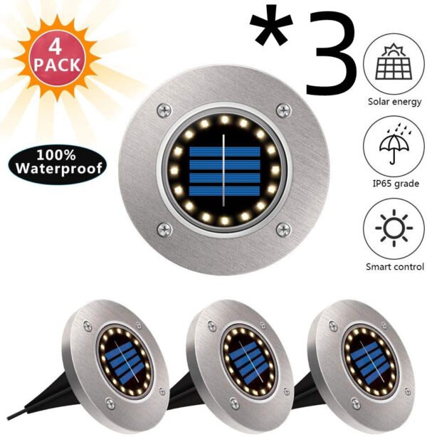 8LED Waterproof Solar Powered Garden Lights - Image 3