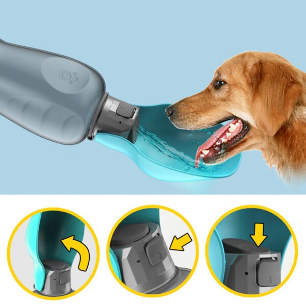 800ml Dogs Water Bottle Portable High Capacity Leakproof Pet Foldable Drinking Bowl Golden Retriever Outdoor Walking Supplies Pet Products - Image 8