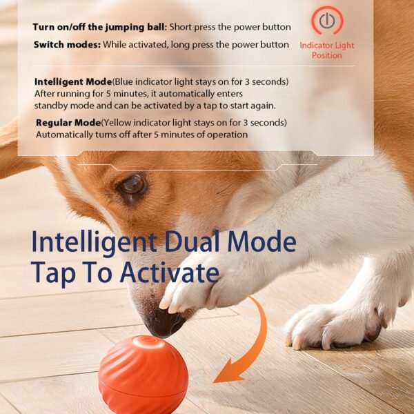 Interactive Bouncing Ball For Dogs,Automatic Smart Toy, Self-moving Rotating Stimulating Pet Entertainment, Noise-Reducing Urchin Cover,USB Rechargeable Dog Toy, Dog Electric Interactive Toy - Image 9